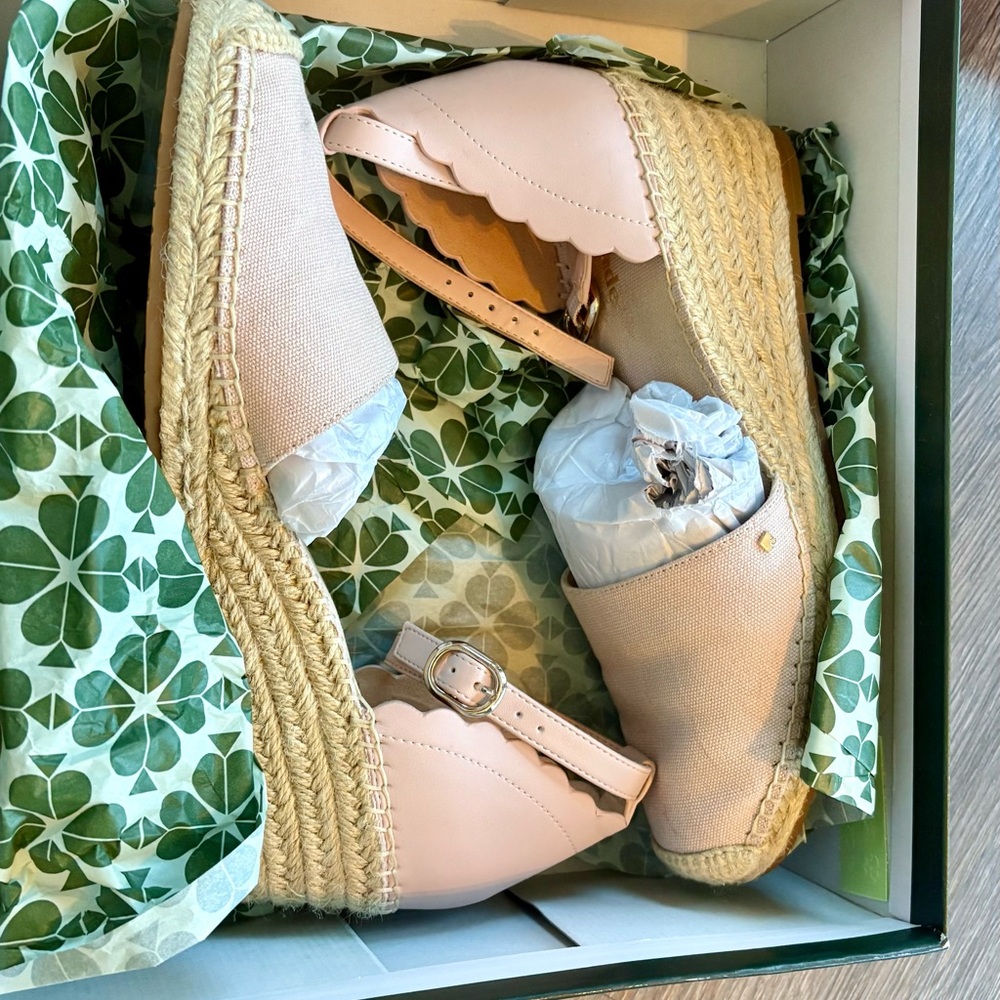 Kate Spade Blush Espadrille Wedges - Picture 7 of 8